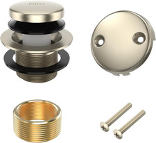 All Metal Tip-Toe Bathtub Drain Kit with Two-Hole Overflow Faceplate and Univers