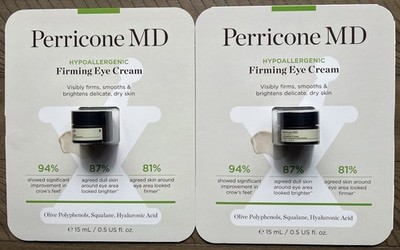 2x PERRICONE MD HYPOALLERGENIC FIRMING EYE CREAM 15 mL / 0.5 fl oz = 1 Fl Oz NEW