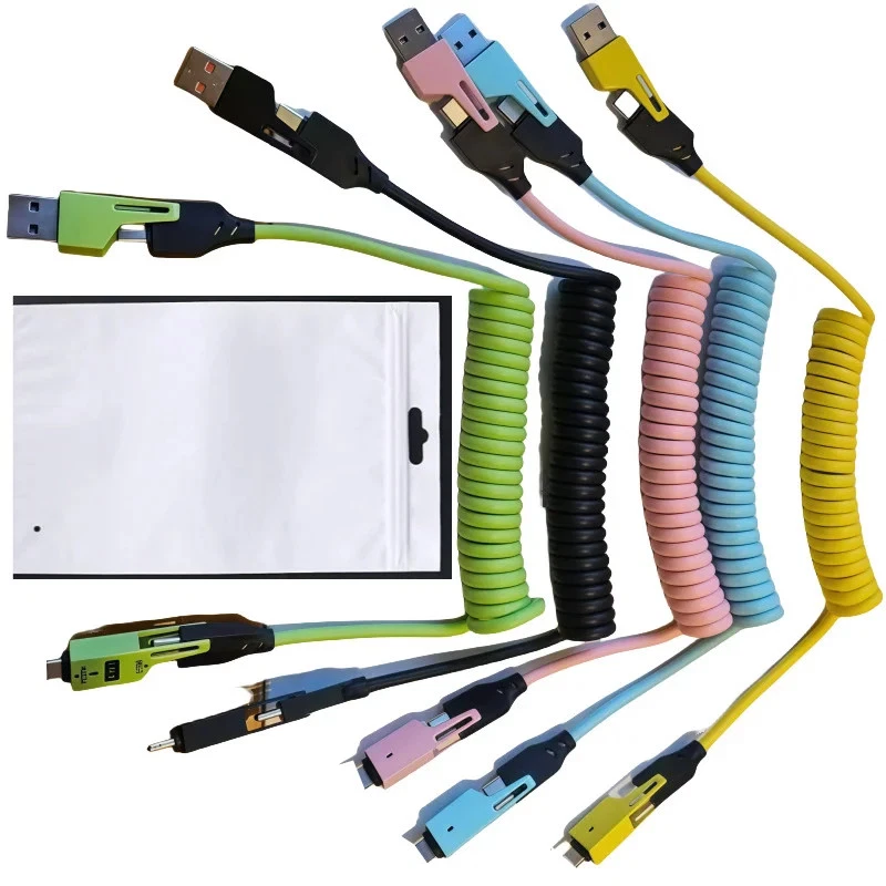 New 4 in 1 Retractable USB Charger Fast Charging USB C Charger with Type-c Cable - Image 4 of 4