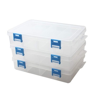 3 Pack Plastic Parts Storage Case and Adjustable Divider Box for Hardware and...