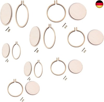 Healifty 8pcs Mini Stickrahmen Stickrahmen rund und oval Kreuzstich Creolen für
