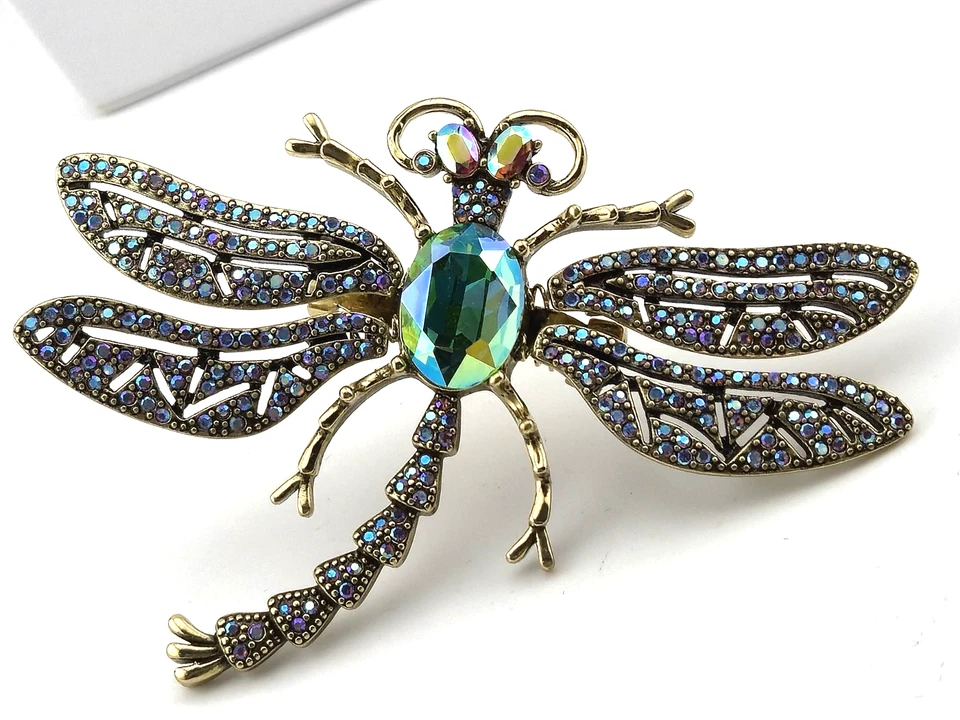 Heidi Daus "Trembling Brilliance" Crystal Dragonfly Pin - Peridot AB #36 - Image 2 of 4