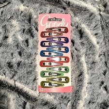 NEW Goody JELLY Snap Clips 12-count 6 assorted colors hair barrettes