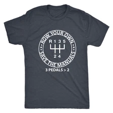 Save the Manuals Row Your Own Gears T-shirt
