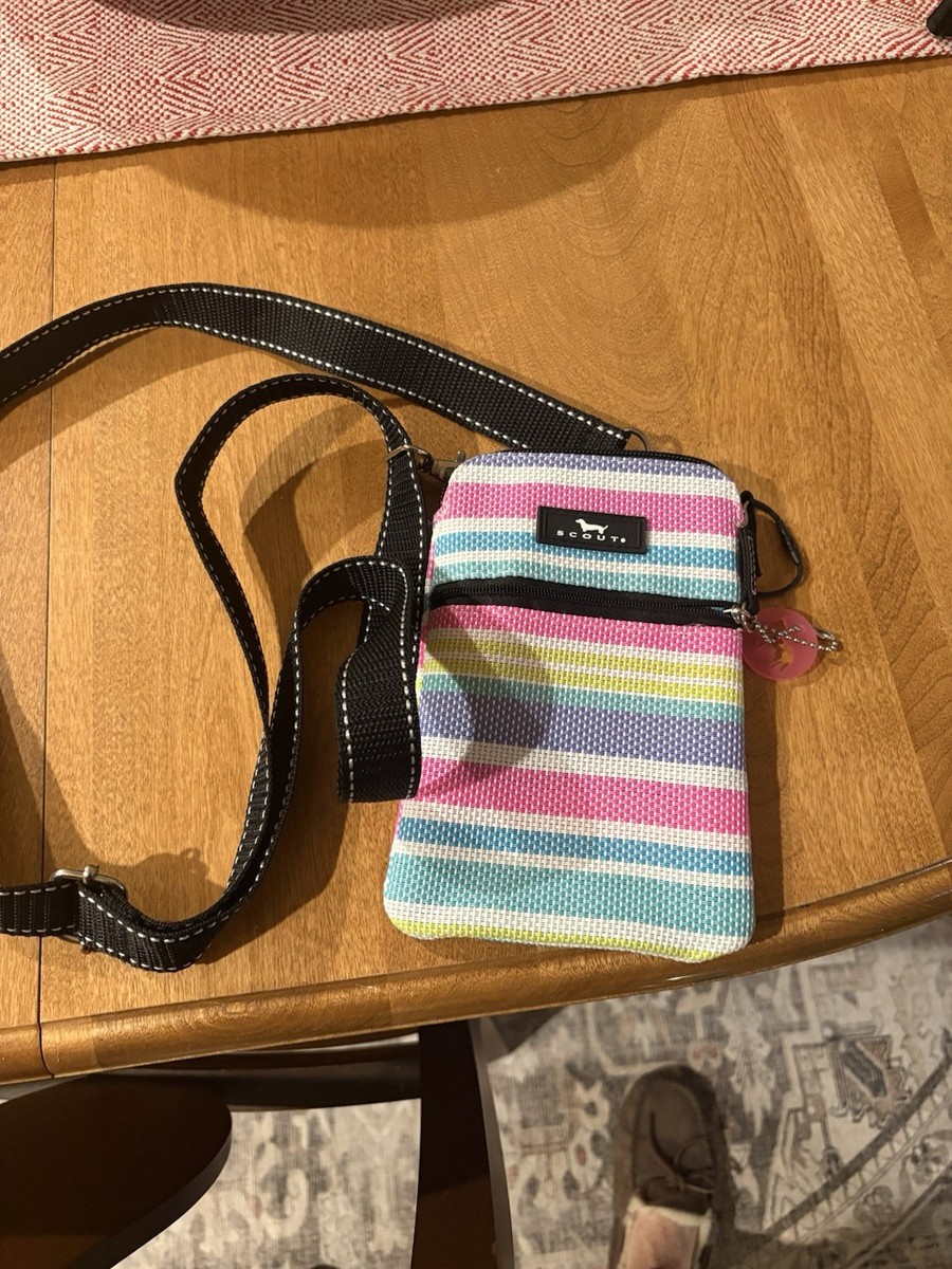 SCOUT CROSSBODY BAG FRESHLY SQUEEZED PINK WHITE BLUE GREEN PURPLE 6 X 8