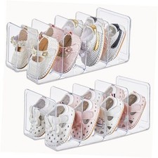 Clear Acrylic Kids Shoe Rack for Closet Organizers and Storage  2 Pack 2pcs