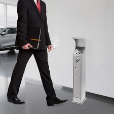 Standing Cigarette Butt Disposal Silver Standing Ashtray Cigarette Butt Disposal