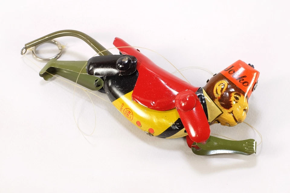 Juguete vintage de hojalata Jocko the Climbing Monkey años 60 con caja - Linemar Japón Foto 4 de 4