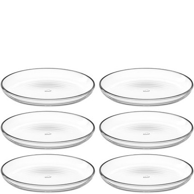Leonardo Cucina Teller klar 6er-Set Ø 18 cm Glasteller Tellerset Speiseteller