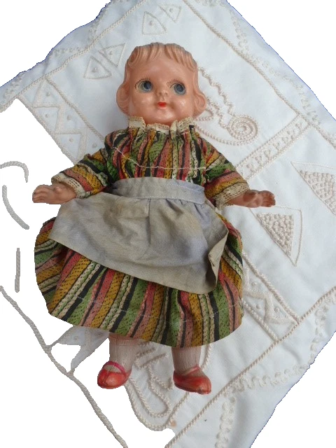 antike kleine Puppe , Googlie , Celluloid dünn, England, 23 cm, von 1955 - Bild 1 von 4