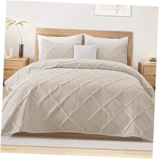 Quilts Queen Size - Brich Beige Quilt Set Bedspread with 2 Pillow Shams,