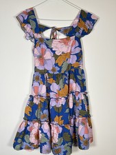 BAND OF GYPSIES Boho Cottagecore Coastal Grandma Sorority Blue Floral Dress XS