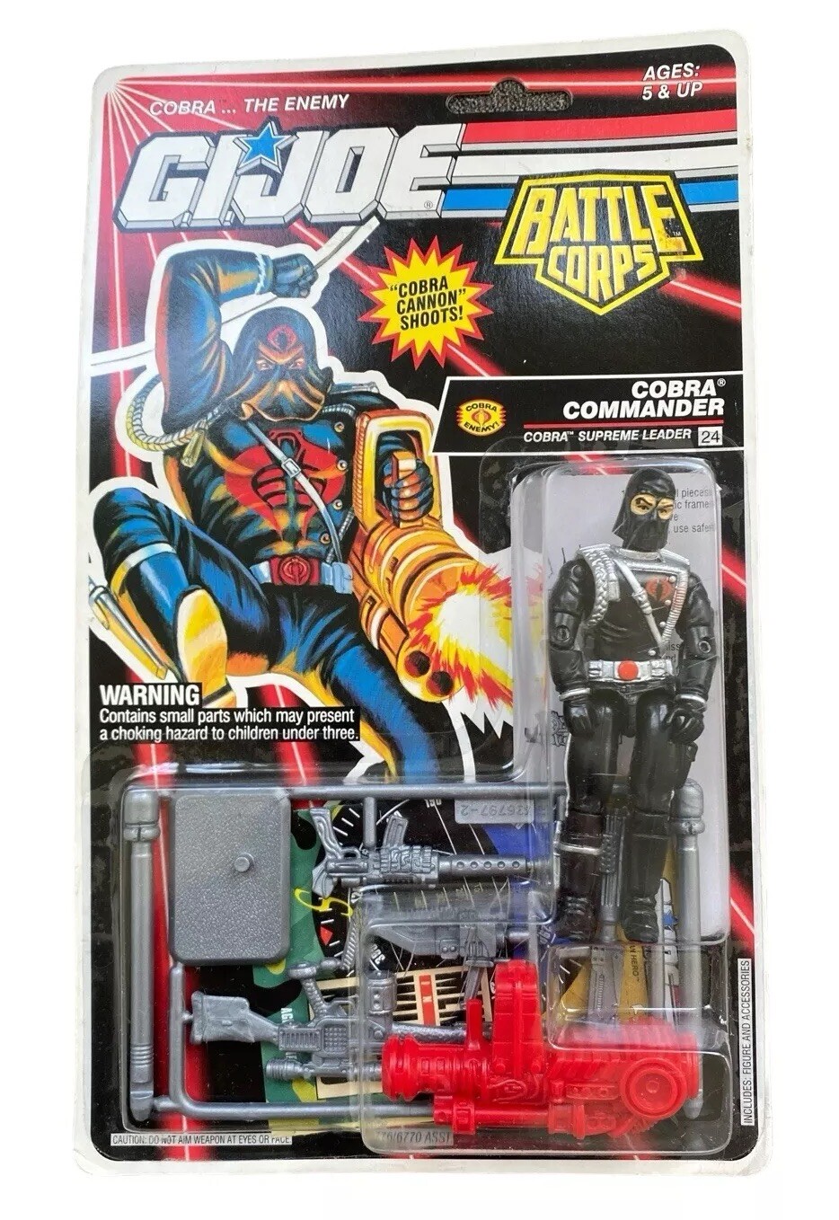 GI JOE Cobra Commander 1992 MOC Carded Sealed Hasbro Vintage Figure Battle Corps