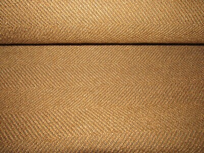 3 Yards BRENTWOOD AMBER GOLD HERRINGBONE WEAVE MED/HEAVY UPHOLSTERY FABRIC 54''W