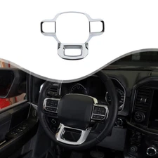 Chrome Steering Wheel Cover Trim Decor Bezel For Ford F150 21+ Inner Accessories