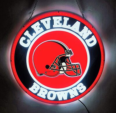 Cleveland Browns Dawg Pound 3D LED 16''x16'' Neon Sign Light Lamp Football Sports
