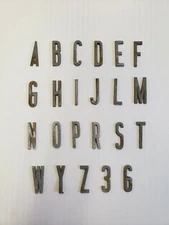 Metal Letters and Numbers 1 inch Straight Thin Narrow Font price per letter *