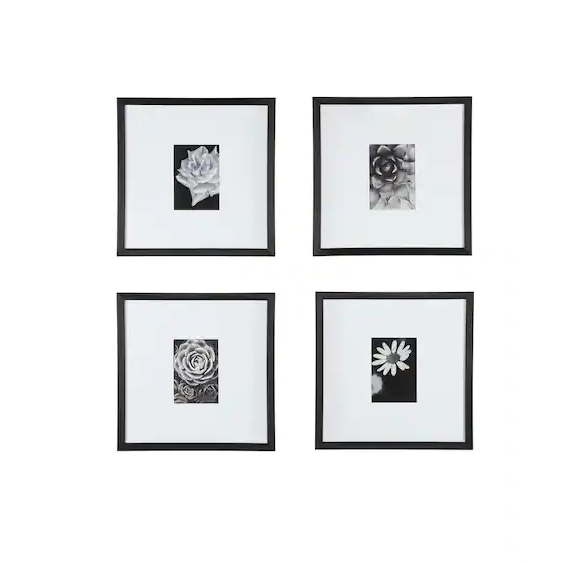 StyleWell Black Modern Frame+White Matte Gallery Wall Picture Frames ...