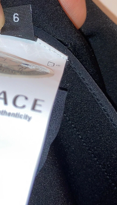 A87311 Autentico Abito Senza Maniche Versace Nuovo con Cerniera Anteriore Nero Nuovo con Etichette Italia Taglia 40 US 6