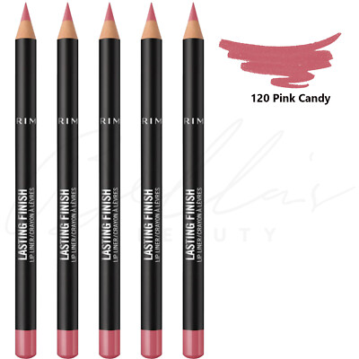 RIMMEL Lasting Finish 8 Stunden Stay On Lip Liner Stift - 120 Pink Candy *5er Pack*