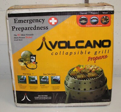Original Volcano Collapsible Tri PROPANE Grill Model Emergency Preparedness New