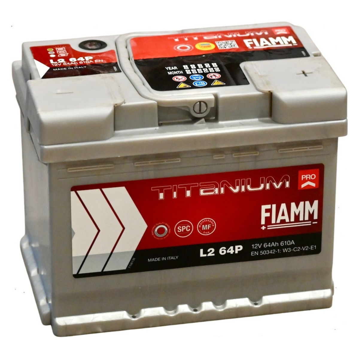 BATTERIA AUTO FIAMM 64Ah 610A (+ DX) POSITIVO A DESTRA COD. L2 64+
