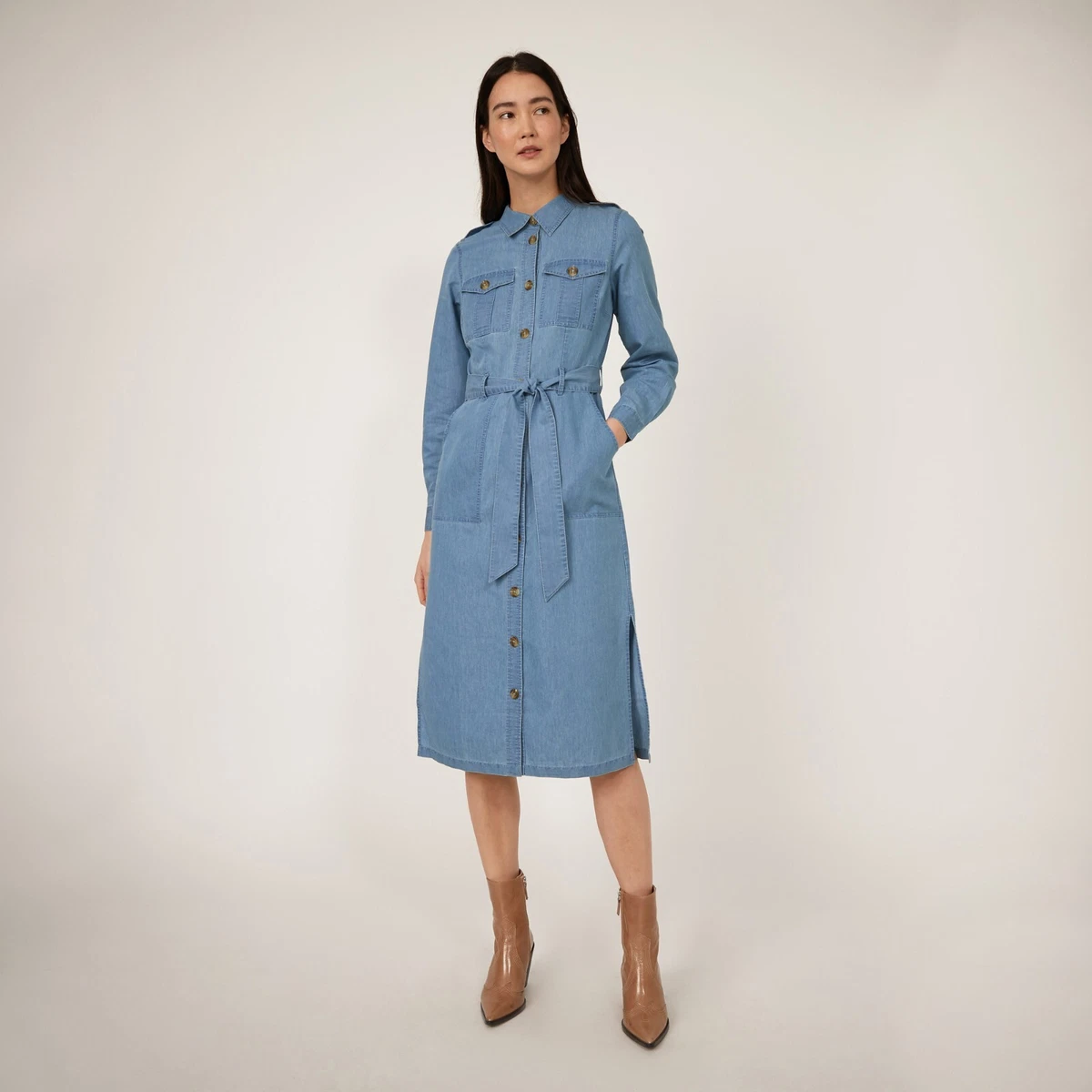 Warehouse denim utility dress hot sale