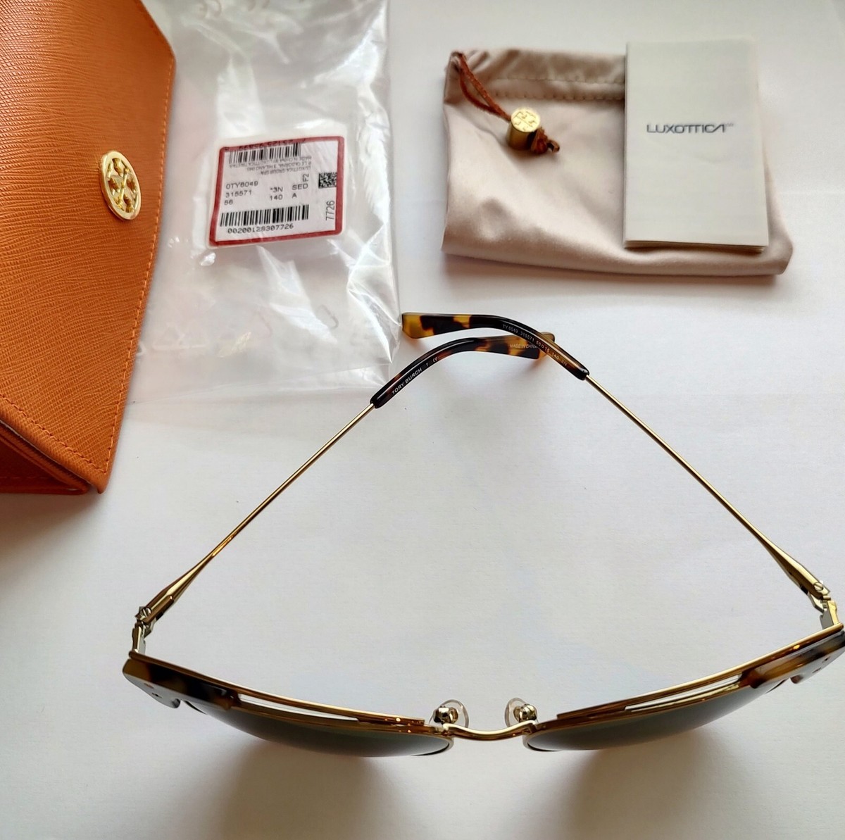 Tory Burch TY6049 Open Metal Frame Sunglasses with Tortoise Shell Accent Tory Burch Open Frame Cat Eye Sunglasses TY6049 - Black | eBay main image 4