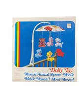 Vintage 1971 Dolly Toy musical animal mobile NIB