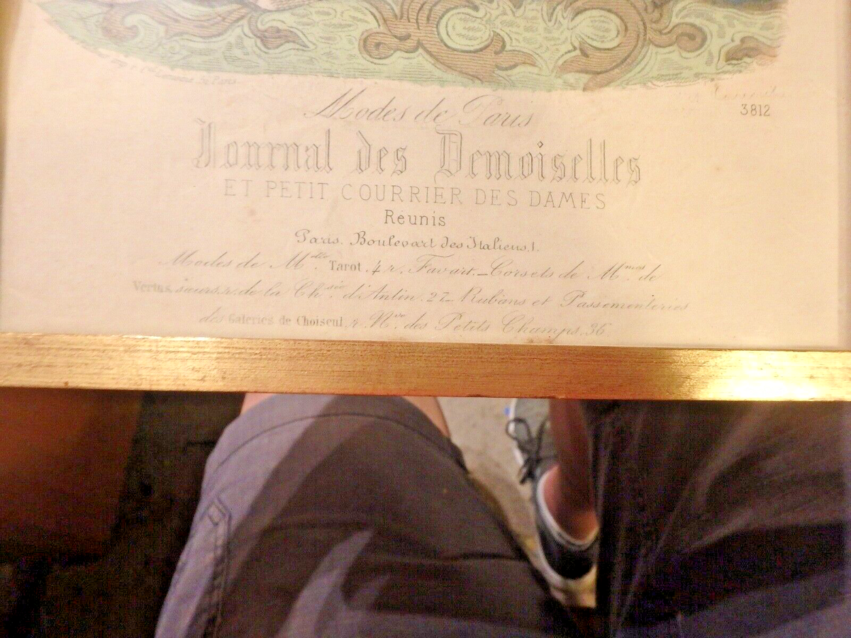 1M- vintage framed Modes de Paris Journal de Demoiselles print