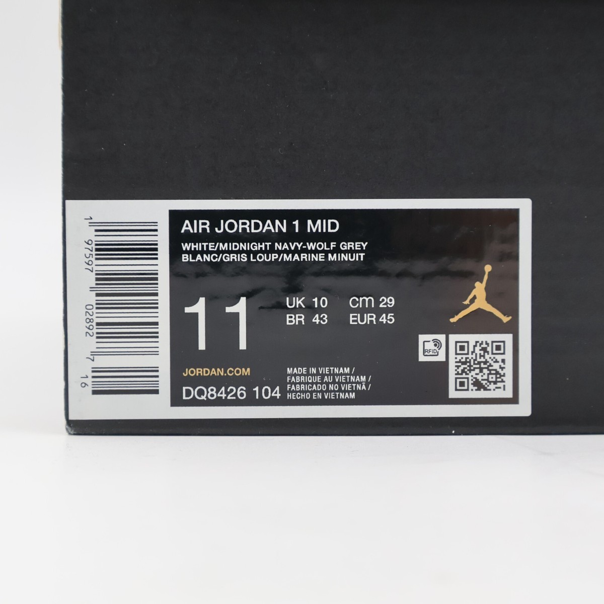 Buy Size 11 - Air Jordan 1 Mid Wolf Grey Midnight Navy online | eBay