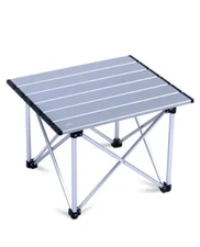 Ultralight Compact Camping Folding Table with Carry Bag Reinforced Silver - S