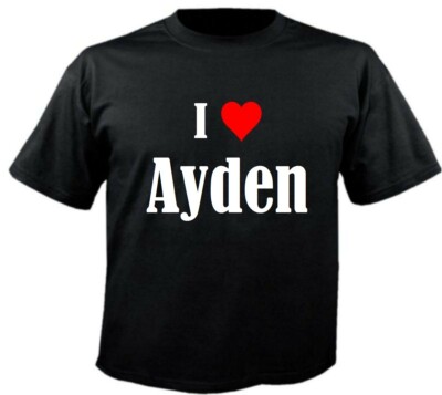 T-Shirt I Love Ayden für Damen Herren und Kinder Farben Schwarz Weiss Pink