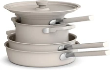 bella 9 Piece Storemore Cookware Set, Fits-Anywhere Kitchenware EverGood Oatmilk