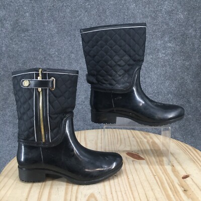 Tommy Hilfiger Duck Boots Womens 9 M Freez Shearling Black Pull On Casual Block