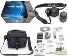 Canon EOS Digital Rebel XT Digital Camera Kit, Lens, Battery, Charger, card, Bag