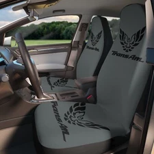 Black Logo WS 6 Firebird Trans Am Grey SEAT Covers Muscle Car Guy Gift