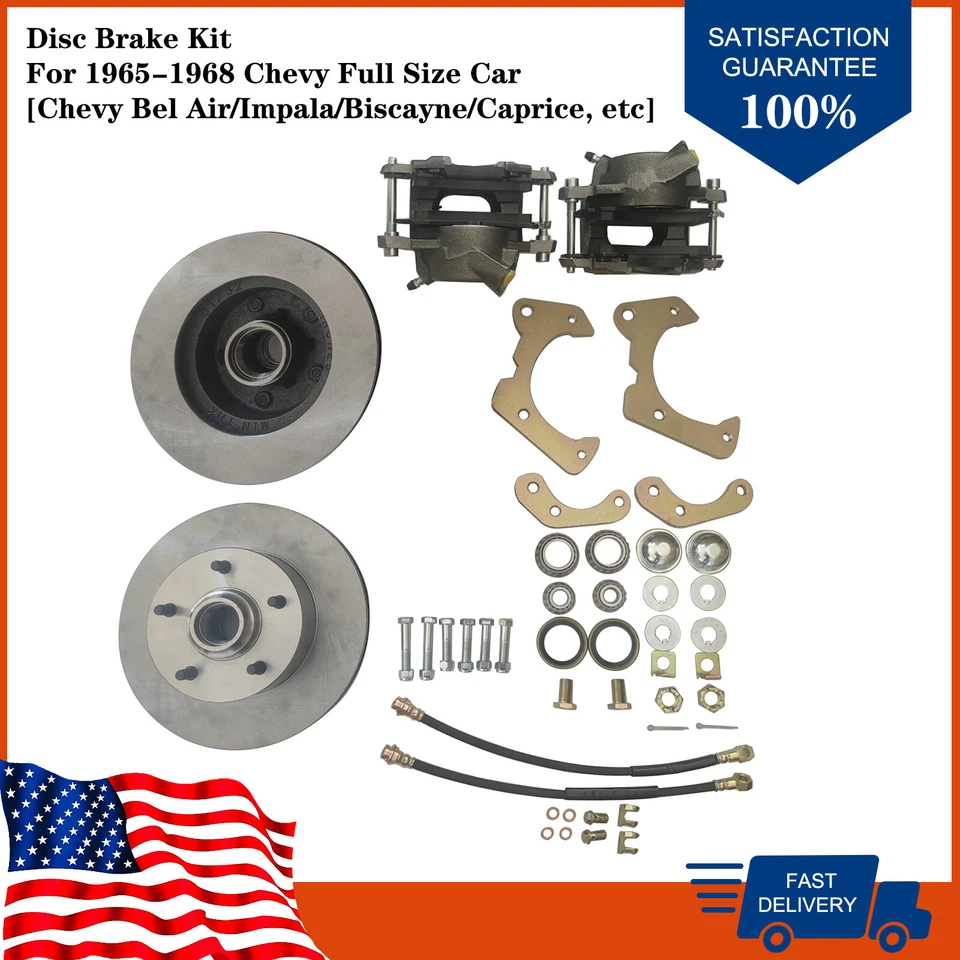 Deluxe Disc Brake Kit For 1965-1968 Chevy Full Size Car Biscayne Impala 91031912 - Image 3 of 4