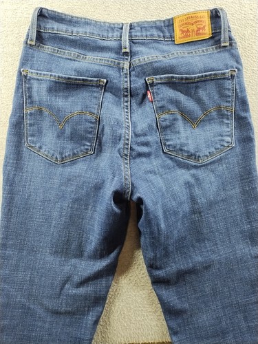 Levis 721 Women's Jeans Blue Sz 29 High-Rise Skinny Straight Stretch 26.5" Denim - Foto 8 di 13