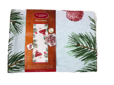 St Nicholas Square Christmas Holiday Table Runner NEW Snowman 36"