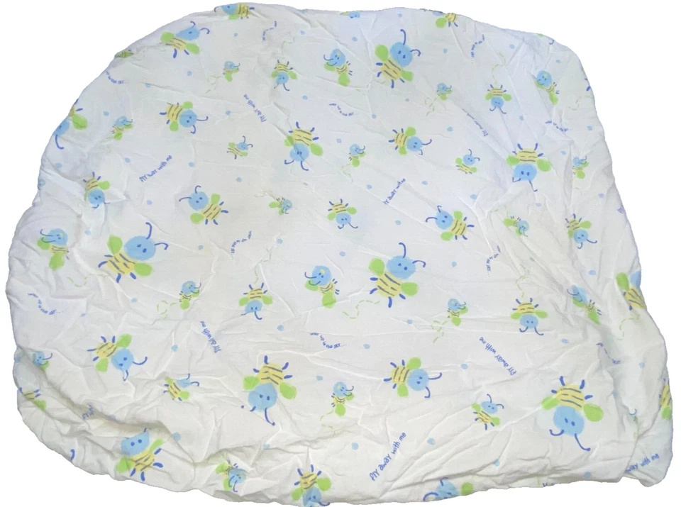 M9!¡GUAU! Juego de 2 sábanas ajustables vintage de algodón CARTER'S Bee para cuna niño pequeño Foto 3 de 4