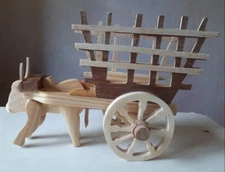 Wooden Bull Cart Toy Traditional Home Handicraft Carving Art Free Shipping Sri L