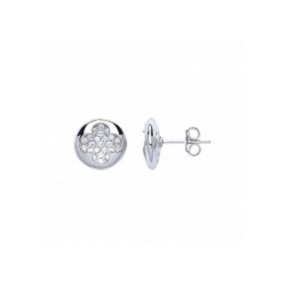Sterlingsilber weißer Steinpflaster Set 11 mm Nieten mit kubischem Zirkonia