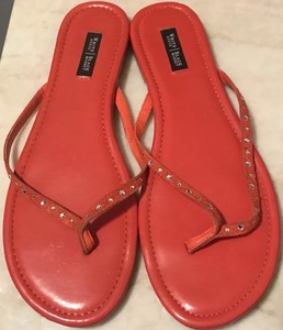 red flip flops with rhinestones