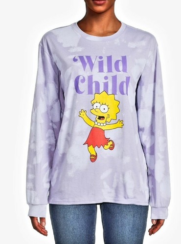 New The Simpsons Lisa Juniors Wild Child Long Sleeve TShirt Size M(7-9) - 第 2/3 張圖片