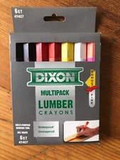 Dixon Multi-Color Lumber Crayons 7 Pack Smearproof Waterproof 4.5" 49407