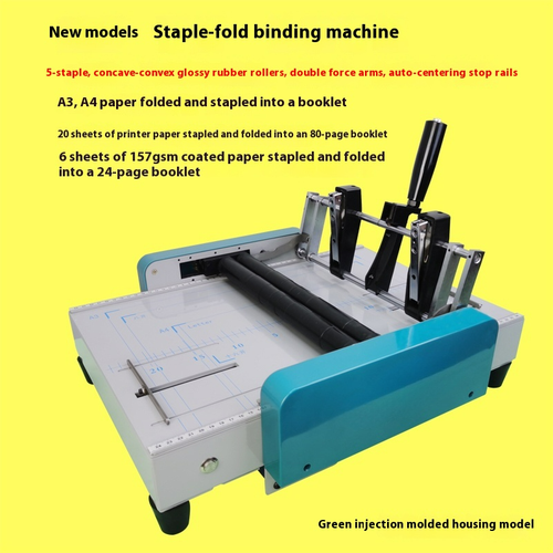 Manual Booklet Maker Paper Binding Folding Machine Staple Binder Folder ...