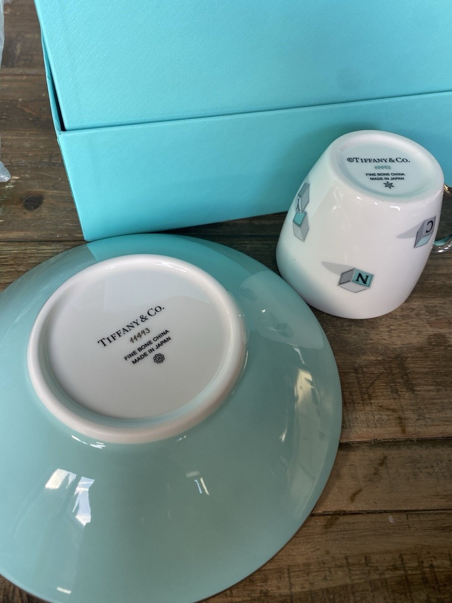 Tiffany & Co. Baby Bear & Blocks 3 Piece Set Cup Bowl Plate