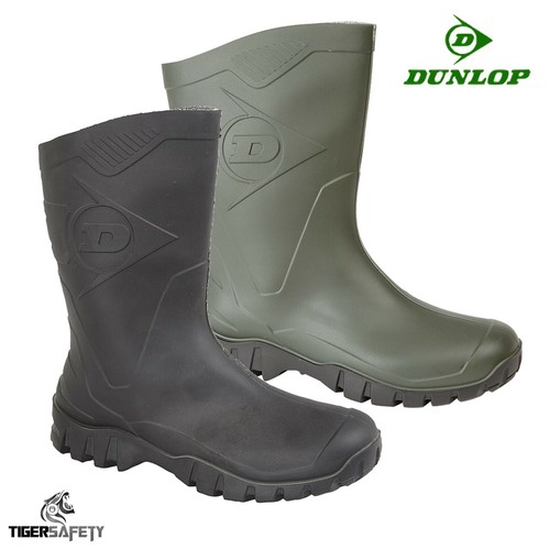 Dunlop Dee Calf Short Half Length Quality PVC Rubber Wellington Boots Wellies  - Afbeelding 1 van 3