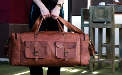 New Duffle Large Men's 30 Handmade Sport Leather Luggage Travel Weekend Gym Bag